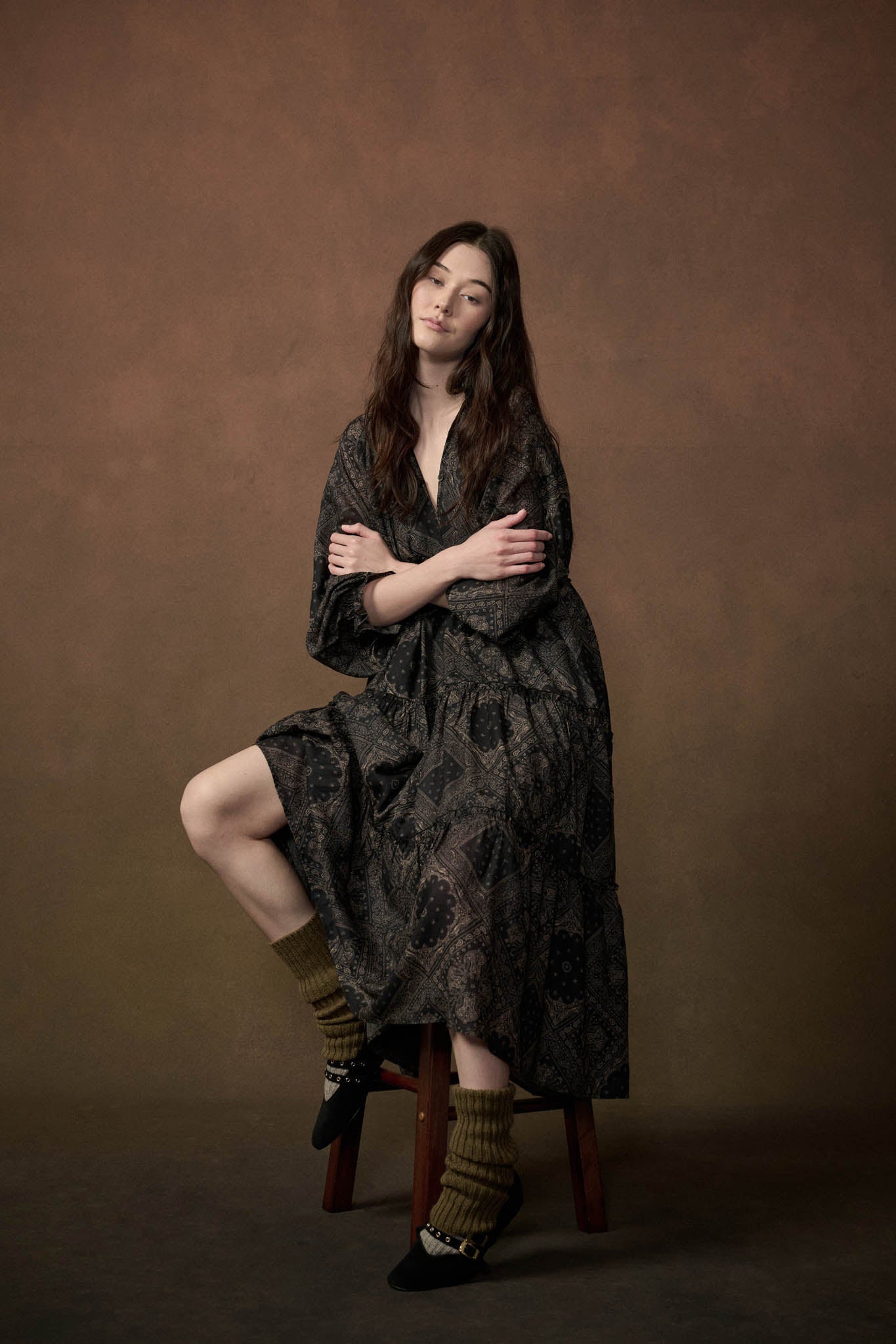 Paisley Prairie Bandana-Print Tiered Midi Dress - ShopPromesa