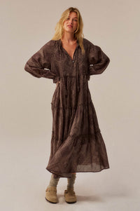 Paisley Prairie Bandana-Print Tiered Midi Dress - ShopPromesa