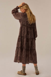 Paisley Prairie Bandana-Print Tiered Midi Dress - ShopPromesa