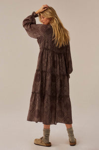 Paisley Prairie Bandana-Print Tiered Midi Dress - ShopPromesa