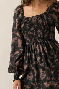 Autumn Breeze Floral Smocked Midi Prairie Dress - ShopPromesa