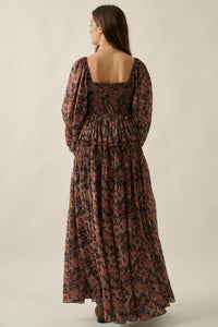 Scent of Beauty Floral Chiffon Smocked Maxi Dress - ShopPromesa