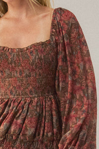 Scent of Beauty Floral Chiffon Smocked Maxi Dress - ShopPromesa