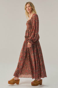Scent of Beauty Floral Chiffon Smocked Maxi Dress - ShopPromesa