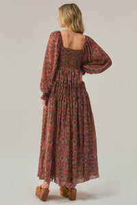Scent of Beauty Floral Chiffon Smocked Maxi Dress - ShopPromesa