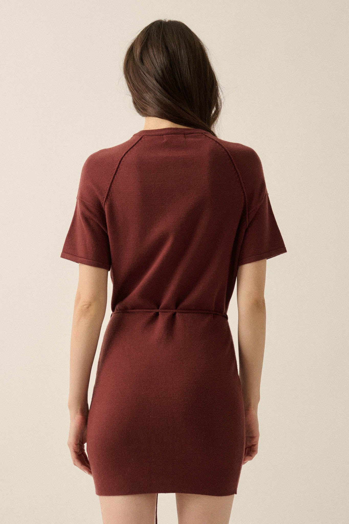 Clean Slate Knit Button-Up Belted Mini Sweater Dress - ShopPromesa