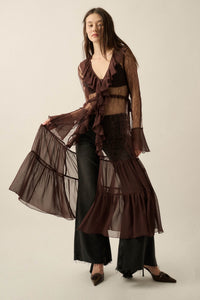 Secret Kisses Sheer Net Lace Ruffled Layering Dress - ShopPromesa