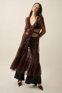 Secret Kisses Sheer Net Lace Ruffled Layering Dress - ShopPromesa