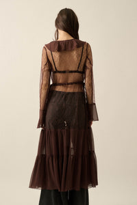 Secret Kisses Sheer Net Lace Ruffled Layering Dress - ShopPromesa