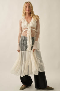 Secret Kisses Sheer Net Lace Ruffled Layering Dress - ShopPromesa