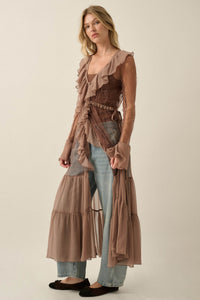 Secret Kisses Sheer Net Lace Ruffled Layering Dress - ShopPromesa