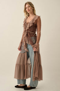 Secret Kisses Sheer Net Lace Ruffled Layering Dress - ShopPromesa
