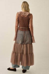 Secret Kisses Sheer Net Lace Ruffled Layering Dress - ShopPromesa