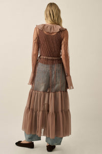 Secret Kisses Sheer Net Lace Ruffled Layering Dress - ShopPromesa