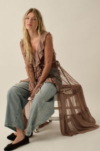 Secret Kisses Sheer Net Lace Ruffled Layering Dress - ShopPromesa