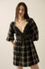 County Fair Plaid and Lace Balloon-Sleeve Mini Dress - ShopPromesa