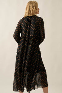 Glorious Blooms Floral Chiffon Midi Prairie Dress - ShopPromesa