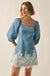 Dreamy in Denim Lace-Hem Balloon-Sleeve Mini Dress - ShopPromesa