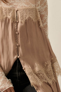 Shine On Shimmer Chiffon Lace-Trim Tiered Maxi Dress - ShopPromesa