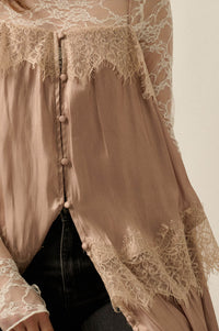 Shine On Shimmer Chiffon Lace-Trim Tiered Maxi Dress - ShopPromesa
