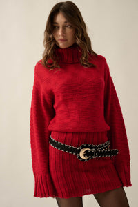 Speak Up Wide-Sleeve Turtleneck Mini Sweater Dress - ShopPromesa