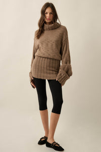 Speak Up Wide-Sleeve Turtleneck Mini Sweater Dress - ShopPromesa