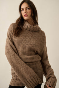 Speak Up Wide-Sleeve Turtleneck Mini Sweater Dress - ShopPromesa