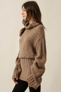 Speak Up Wide-Sleeve Turtleneck Mini Sweater Dress - ShopPromesa