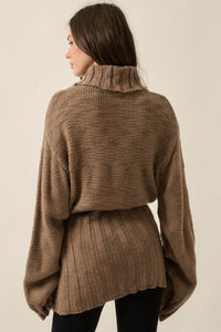 Speak Up Wide-Sleeve Turtleneck Mini Sweater Dress - ShopPromesa