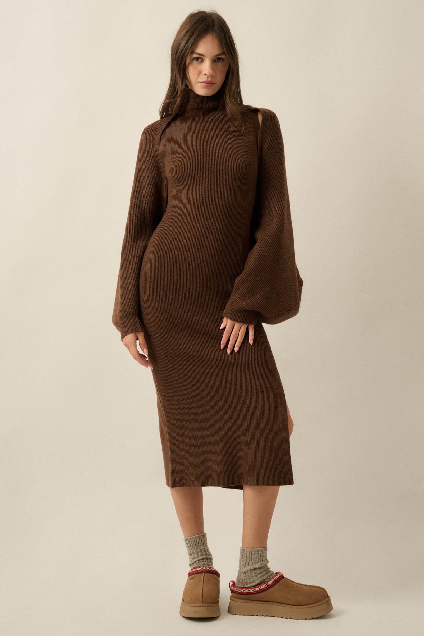 Stay True Ribbed Knit Sleeveless Midi Sweater Dress - ShopPromesa