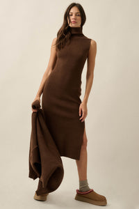 Stay True Ribbed Knit Sleeveless Midi Sweater Dress - ShopPromesa