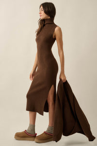 Stay True Ribbed Knit Sleeveless Midi Sweater Dress - ShopPromesa