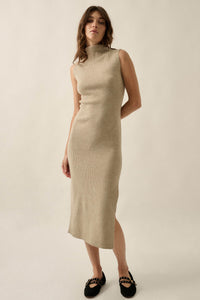 Stay True Ribbed Knit Sleeveless Midi Sweater Dress - ShopPromesa