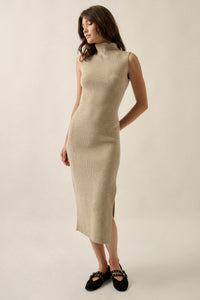 Stay True Ribbed Knit Sleeveless Midi Sweater Dress - ShopPromesa
