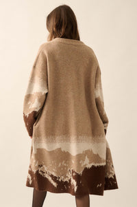 Northern Range Open-Front Graphic Duster Cardigan - ShopPromesa