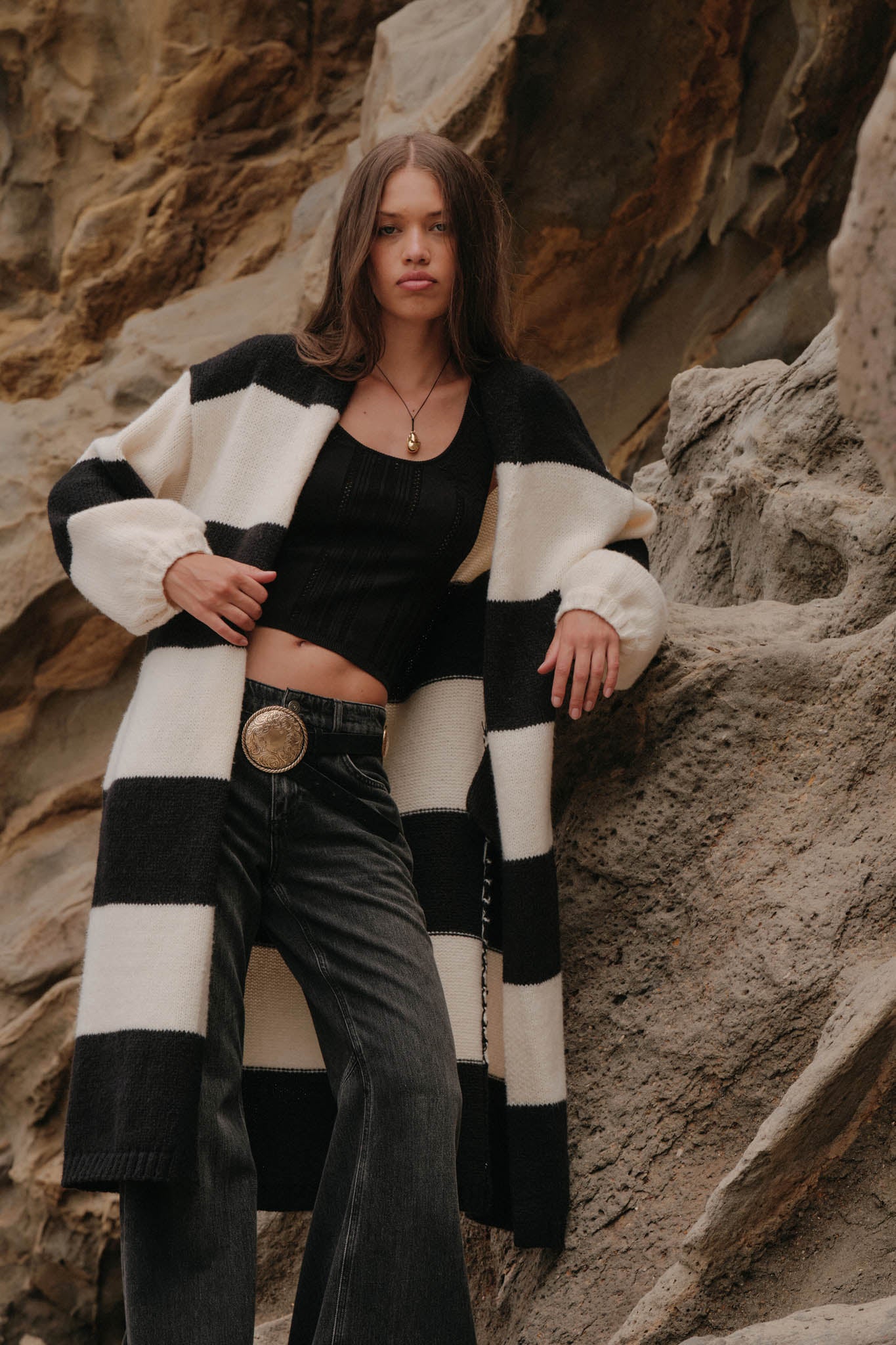 Cozy Days Colorblock Striped Duster Cardigan