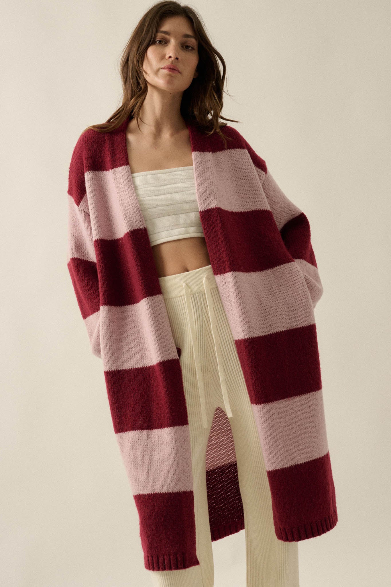 Cozy Days Colorblock Striped Duster Cardigan
