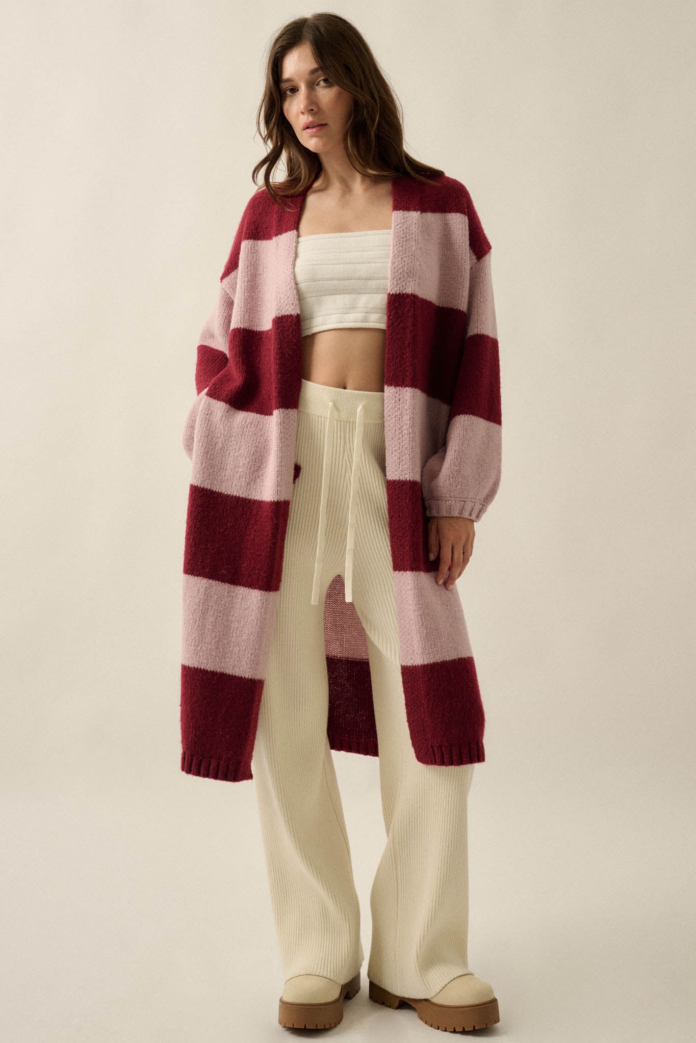 Cozy Days Colorblock Striped Duster Cardigan