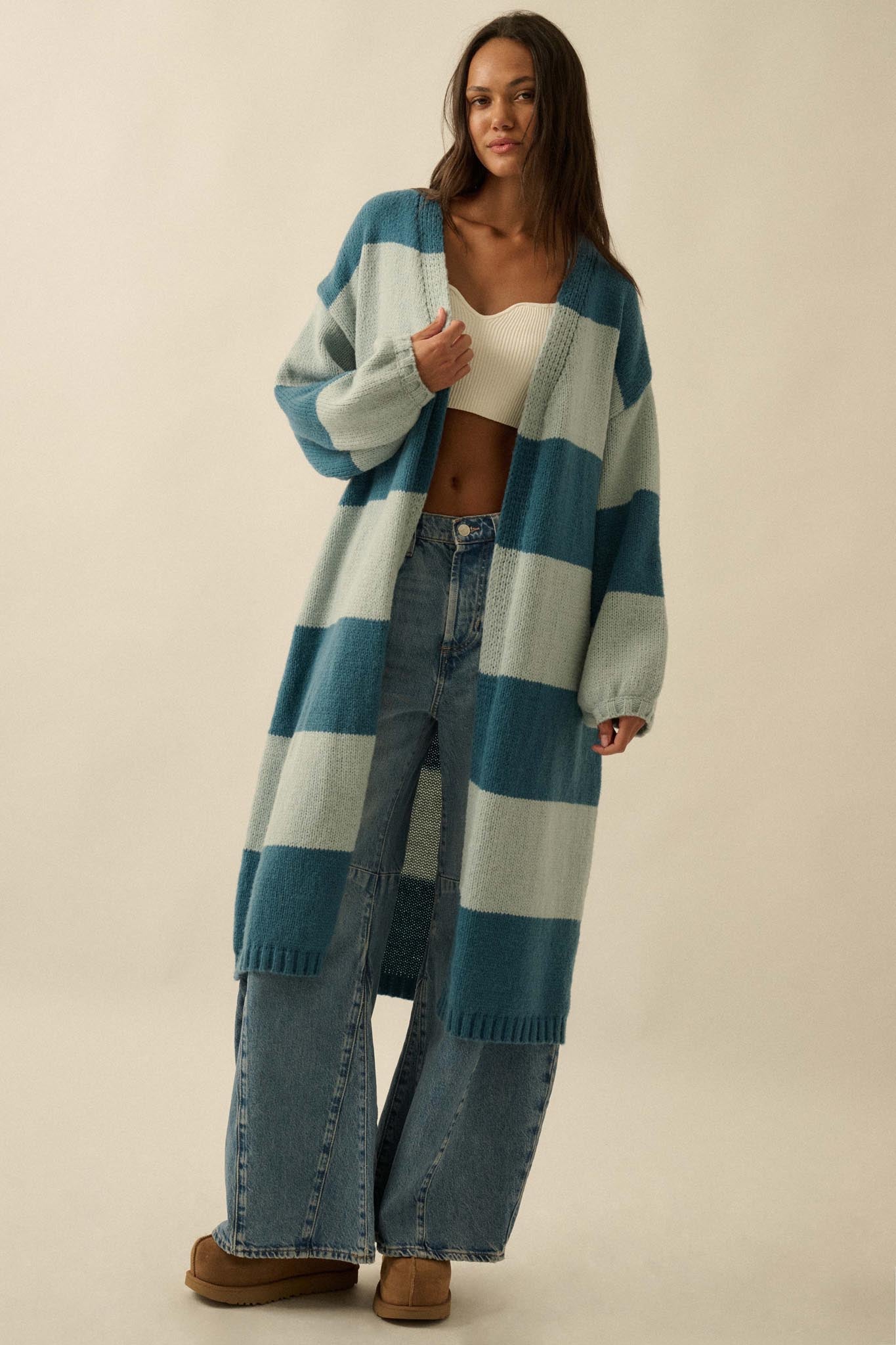 Cozy Days Colorblock Striped Duster Cardigan - ShopPromesa