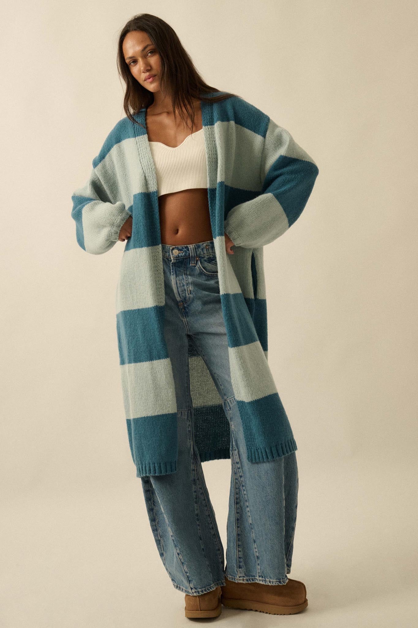 Cozy Days Colorblock Striped Duster Cardigan - ShopPromesa