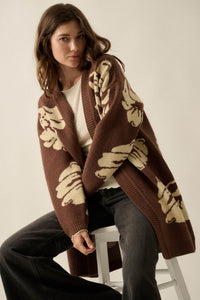 Comfy Blooms Floral Jacquard-Knit Open-Front Cardigan - ShopPromesa