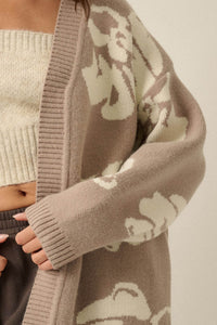 Comfy Blooms Floral Jacquard-Knit Open-Front Cardigan - ShopPromesa