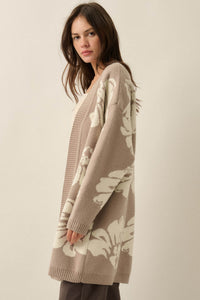 Comfy Blooms Floral Jacquard-Knit Open-Front Cardigan - ShopPromesa