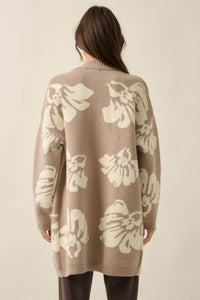 Comfy Blooms Floral Jacquard-Knit Open-Front Cardigan - ShopPromesa