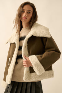 Cedar Creek Faux Shearling Oversize-Collar Jacket - ShopPromesa