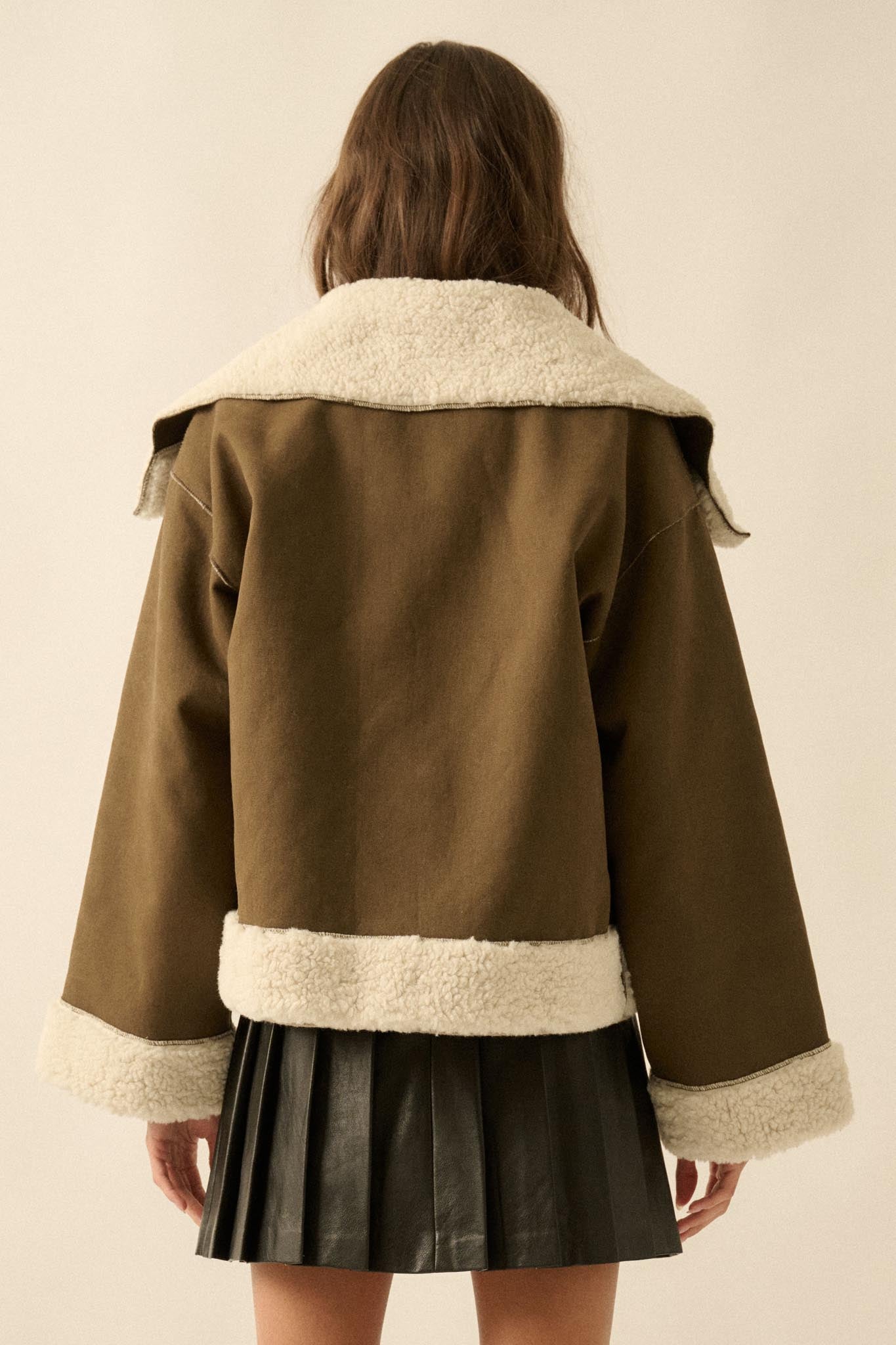 Cedar Creek Faux Shearling Oversize-Collar Jacket - ShopPromesa