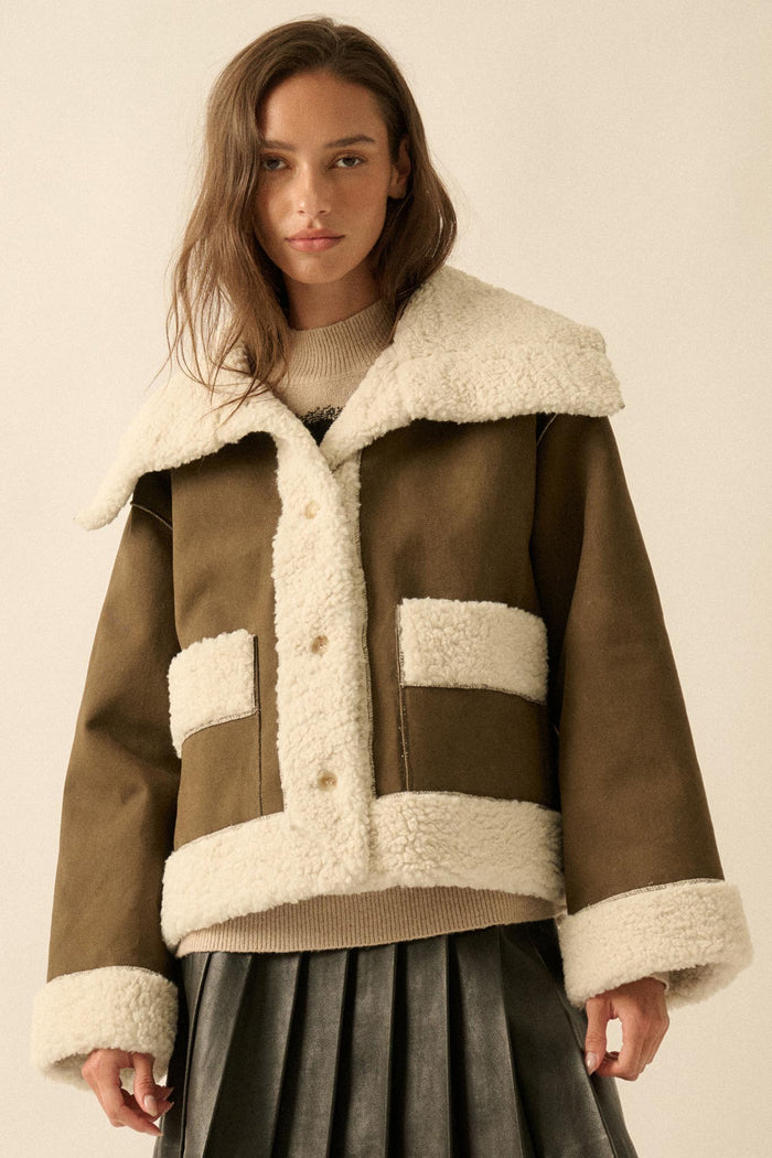 Cedar Creek Faux Shearling Oversize-Collar Jacket - ShopPromesa