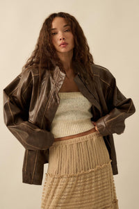 Soul Rider Vegan Leather Oversize Jacket - ShopPromesa