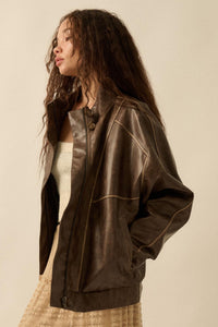 Soul Rider Vegan Leather Oversize Jacket - ShopPromesa
