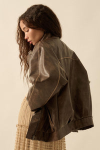 Soul Rider Vegan Leather Oversize Jacket - ShopPromesa